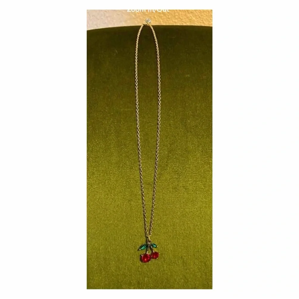 NEW Fun Cherry Necklace Pendant and Earrings Set